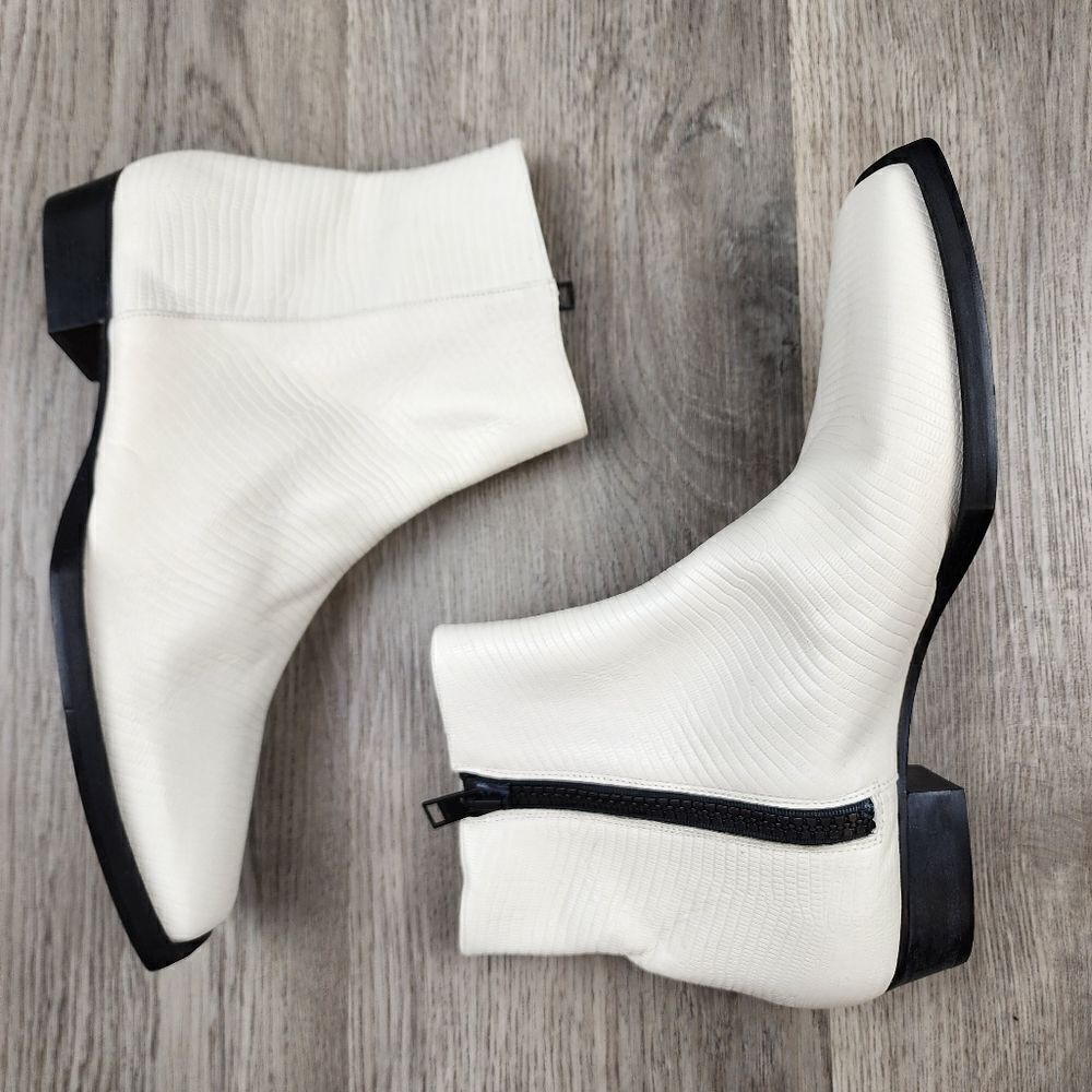 NWOB Frame Le Maddox Lizard Ankle Boots size 39 - Picture 6 of 9